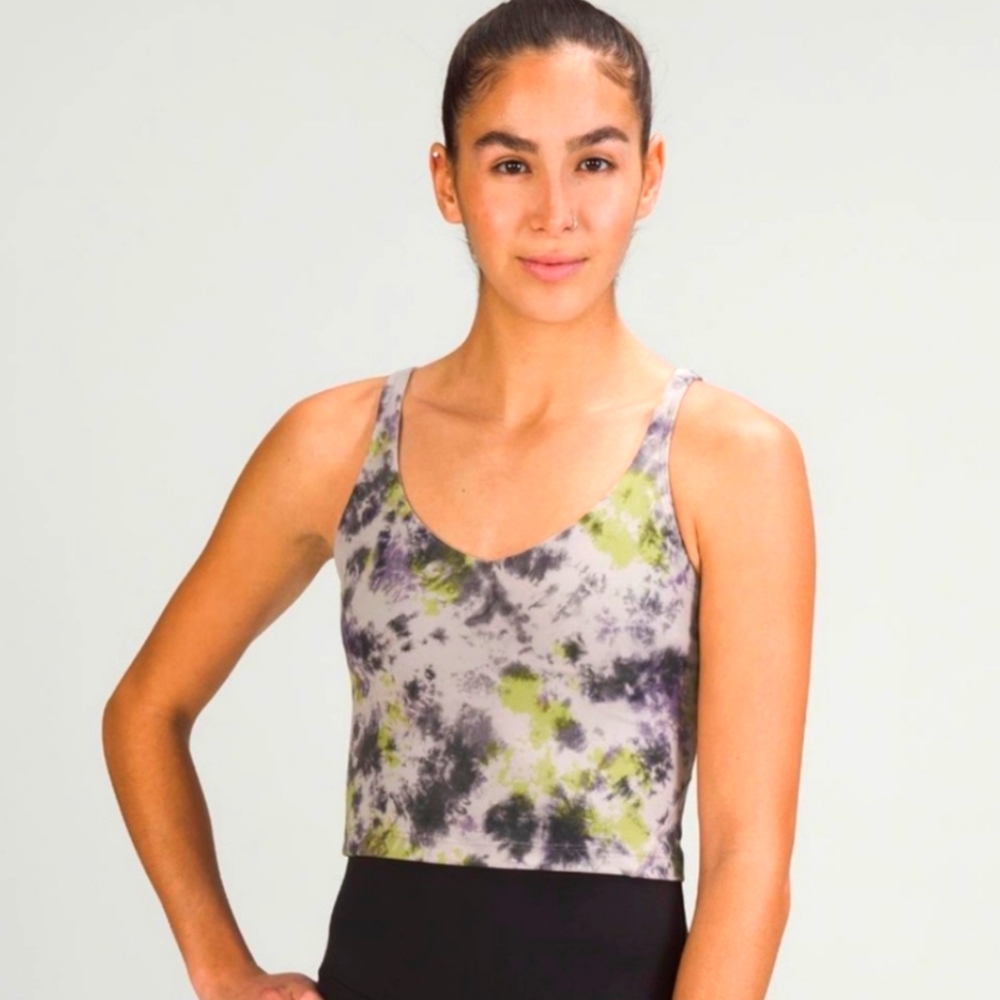 Lululemon Align Cropped Tank Top NWT.  Size 14. Radial Tie Dye Mauve Gray Multi.